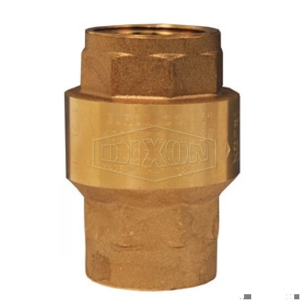 Spring-Loaded Check Valve, 4 in Nominal, FNPT End Style, Brass Body, NBR Seat Softgoods, Import